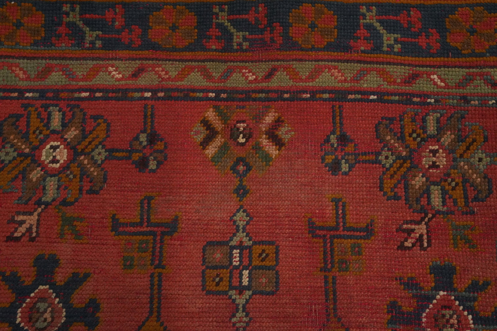 Pre-1900 Antique Oushak Vegetable Dye Area Rug 6x8 - 6
