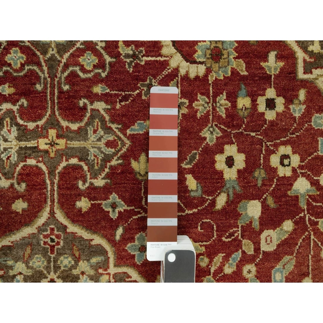 Caliente Red Antiqued Haji Jalili Design 100% Wool Hand Knotted Rug - 7