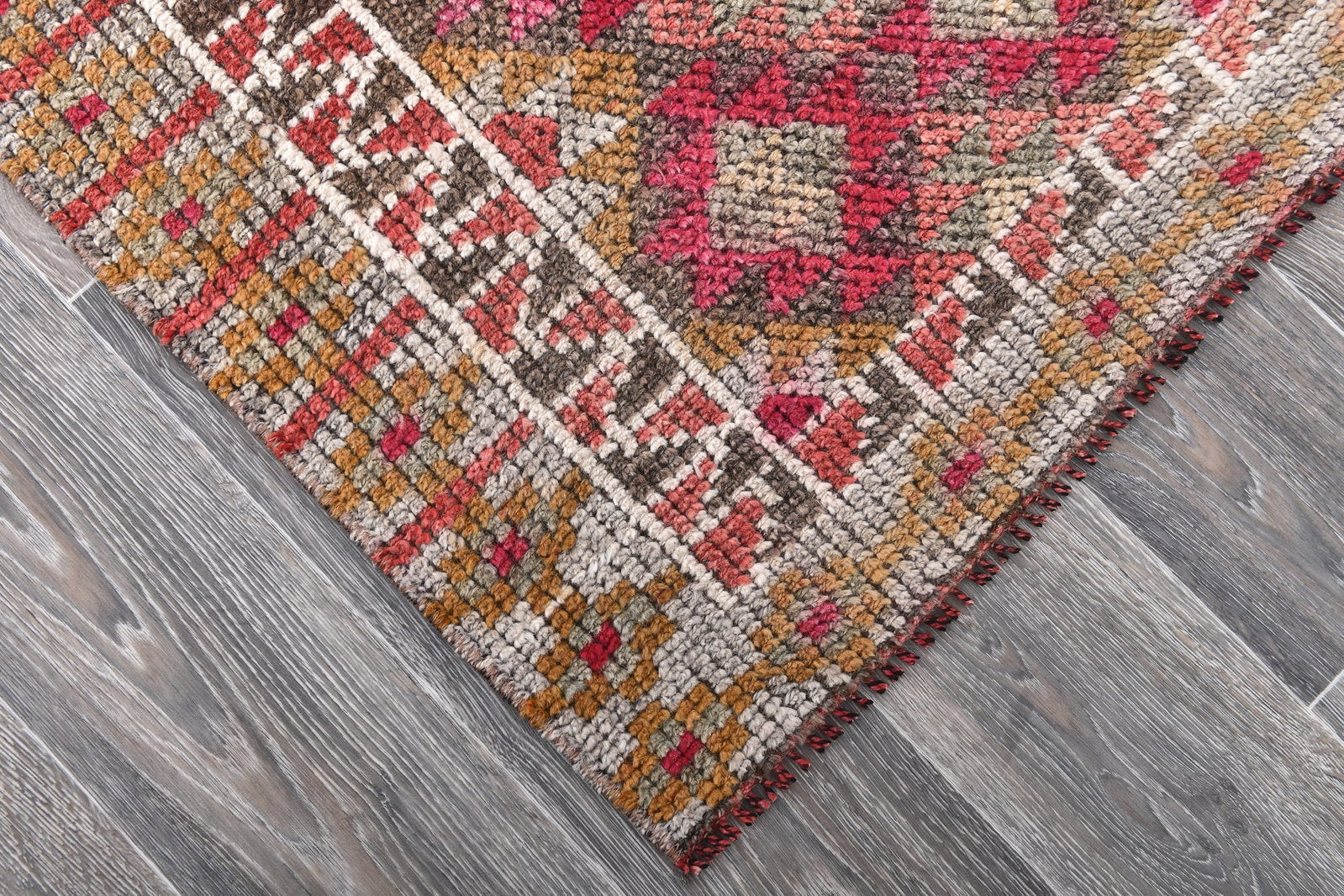 2'6'' x 10'2'' Handmade Vintage Wool Rug - 243952 - 7