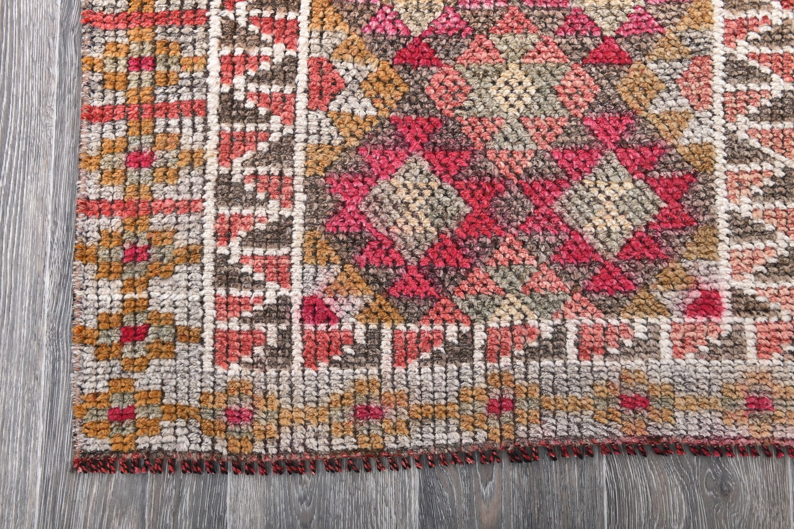 2'6'' x 10'2'' Handmade Vintage Wool Rug - 243952 - 8