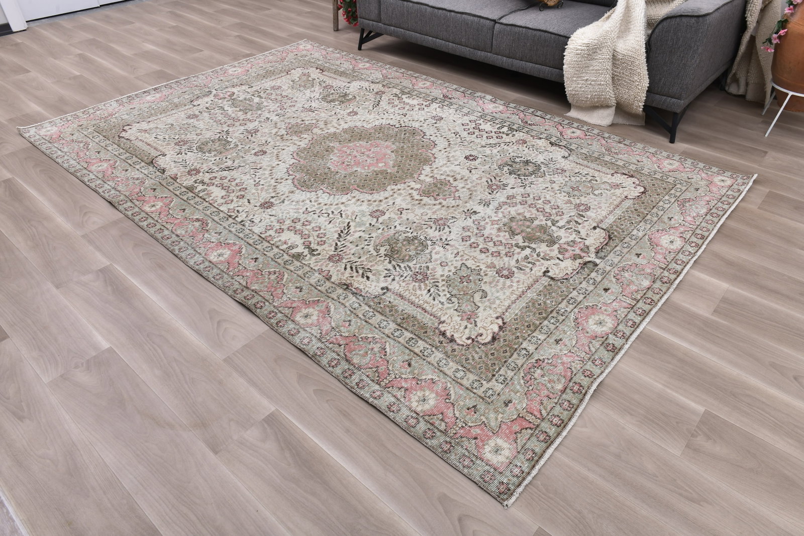 6'9'' x 10'2'' Turkish Vintage Runner Rug - 242345 - 2