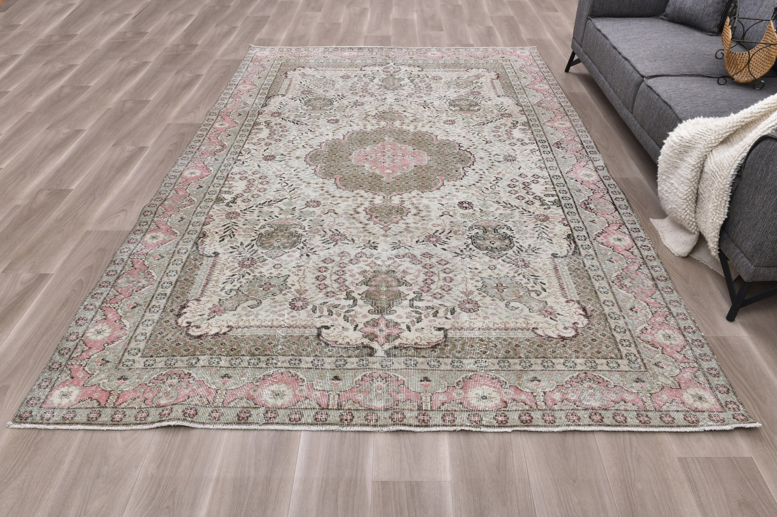 6'9'' x 10'2'' Turkish Vintage Runner Rug - 242345 - 3