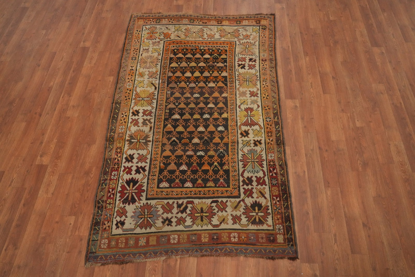 Pre-1900 Antique Caucasian Vegetable Dye Rug 4x6 - 2