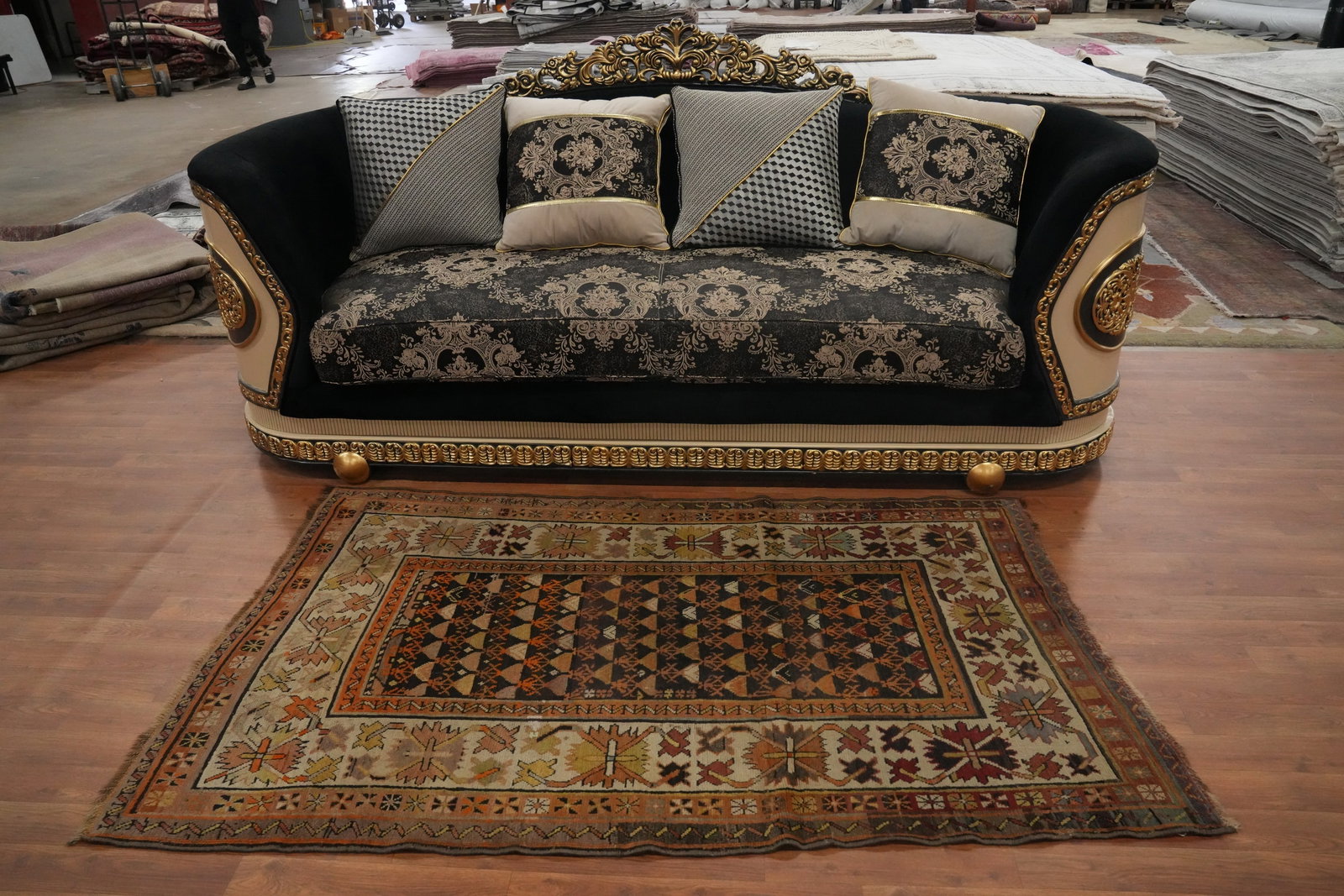 Pre-1900 Antique Caucasian Vegetable Dye Rug 4x6 - 3