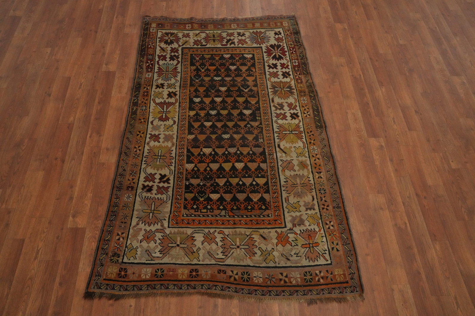 Pre-1900 Antique Caucasian Vegetable Dye Rug 4x6 - 4