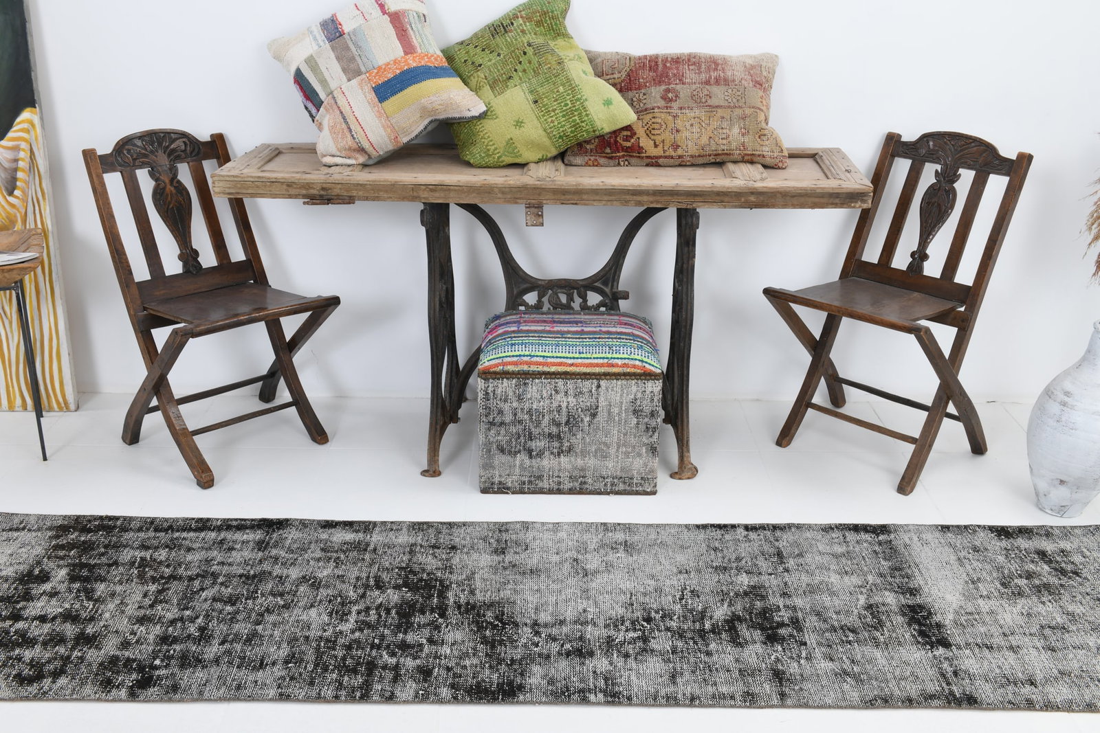 2'2'' x 9'4'' Handmade Vintage Wool Rug - 7051 - 5