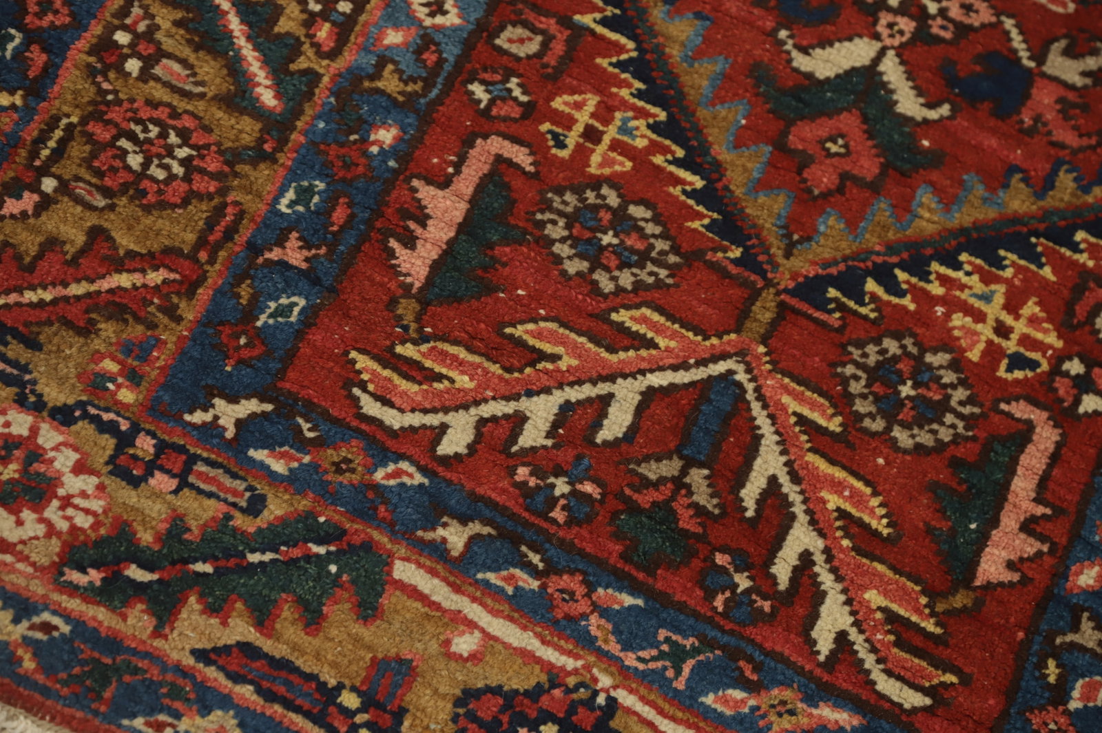 Antique Vegetable Dye Heriz Serapi Persian Runner Rug 3x10 - 7