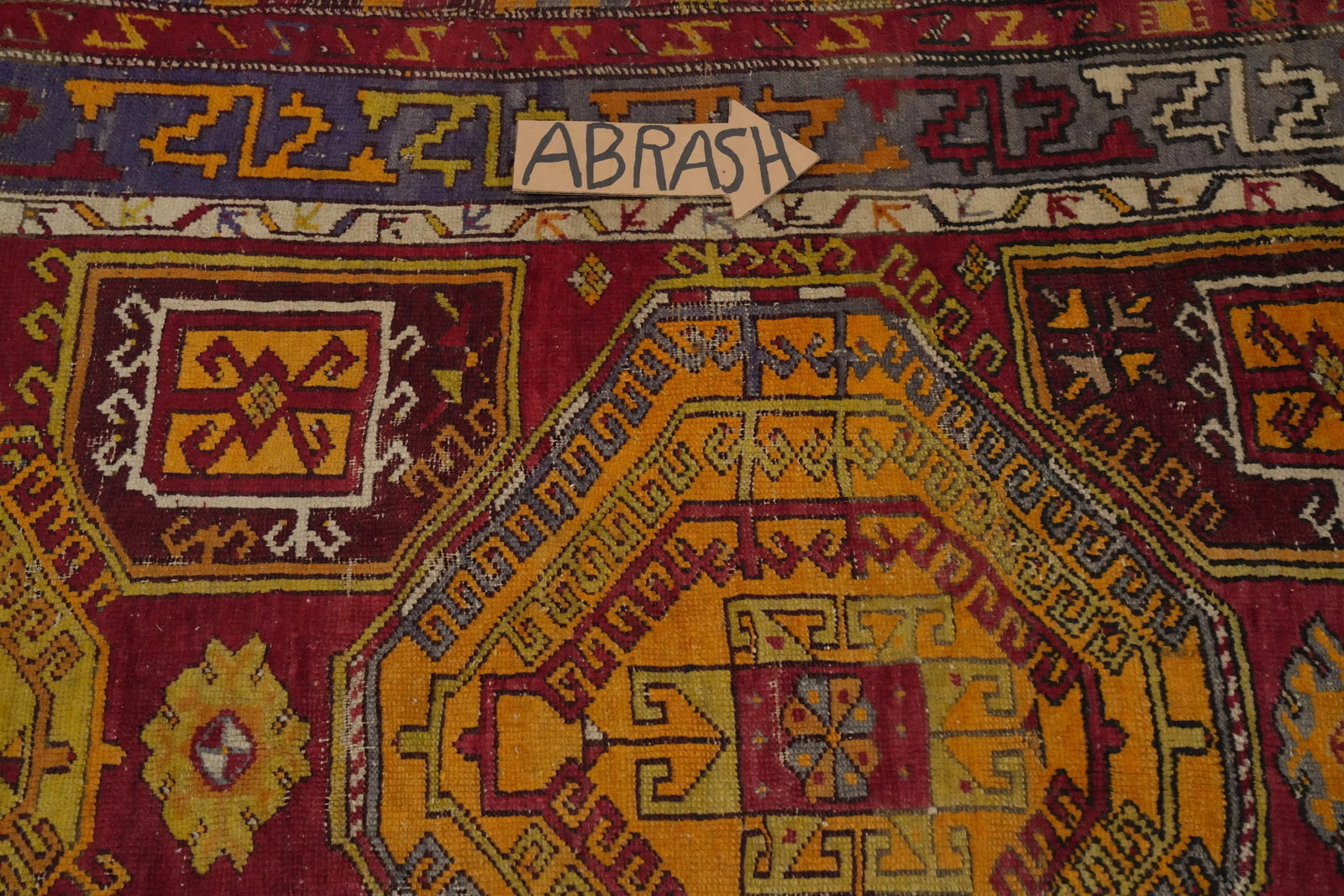 Antique Geometric Anatolian Turkish Rug 4x6 - 12