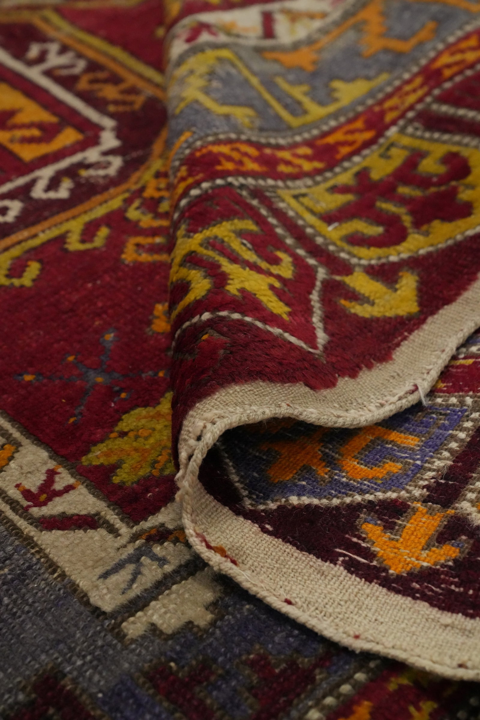 Antique Geometric Anatolian Turkish Rug 4x6 - 15