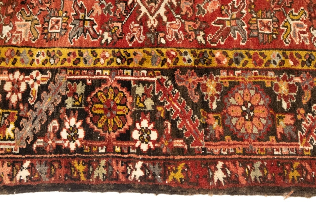 Vintage Red Geometric 11X15 Heriz Persian Rug - 10