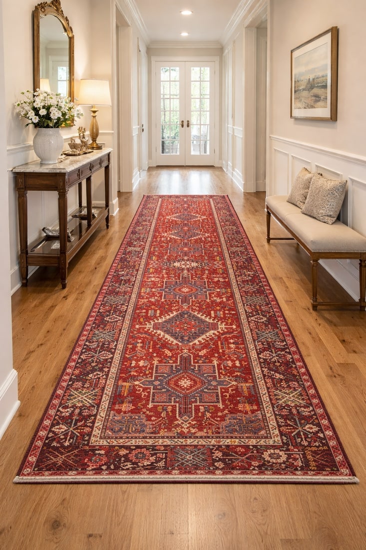 Vintage Red Tribal 5X13 Karajeh Persian Runner Rug - 2