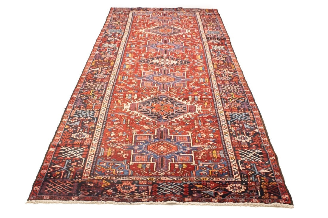 Vintage Red Tribal 5X13 Karajeh Persian Runner Rug - 3