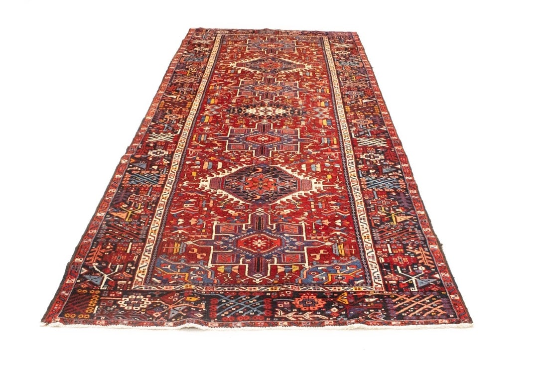 Vintage Red Tribal 5X13 Karajeh Persian Runner Rug - 7