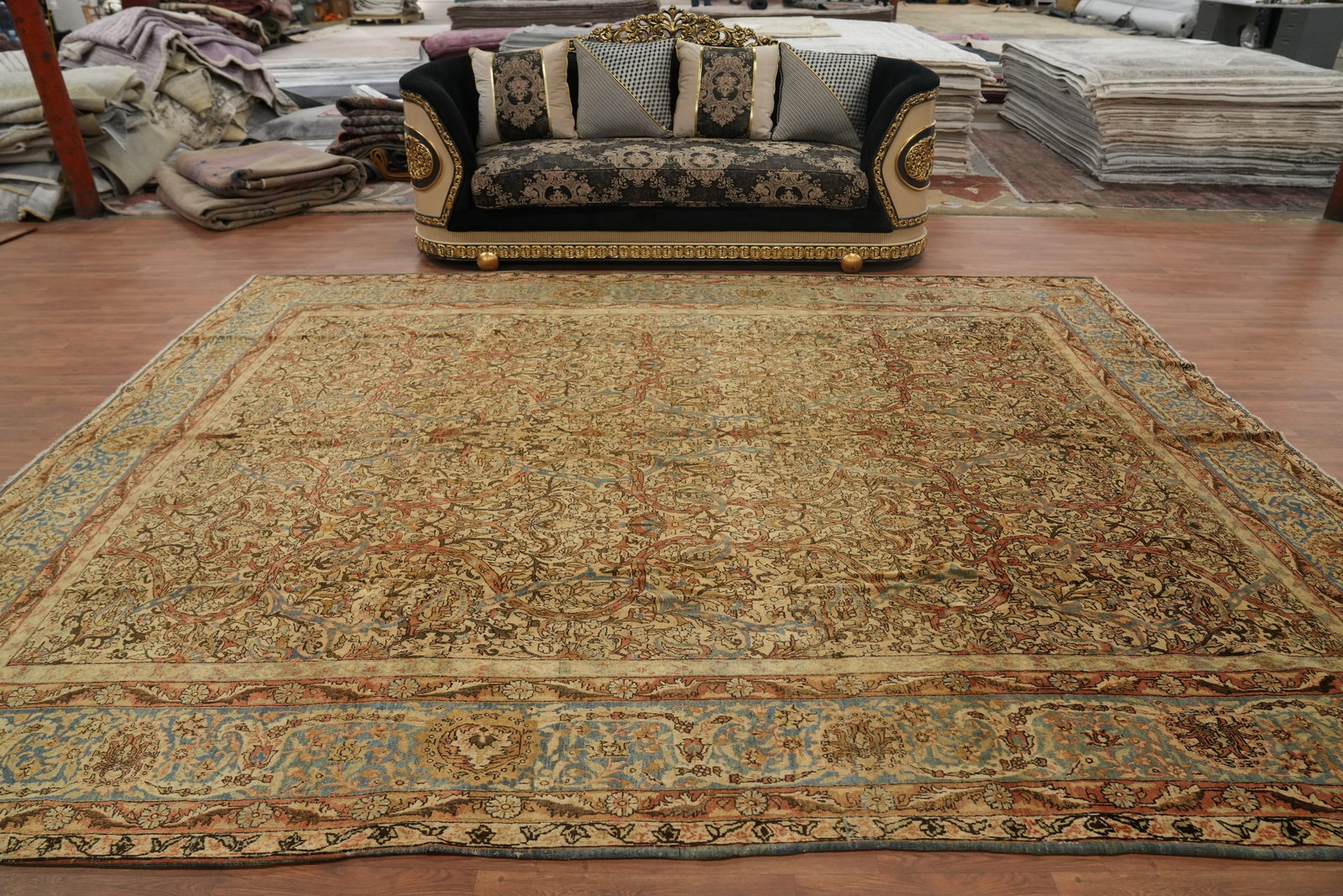 Antique Tabriz Persian Area Rug 10x13 - 3