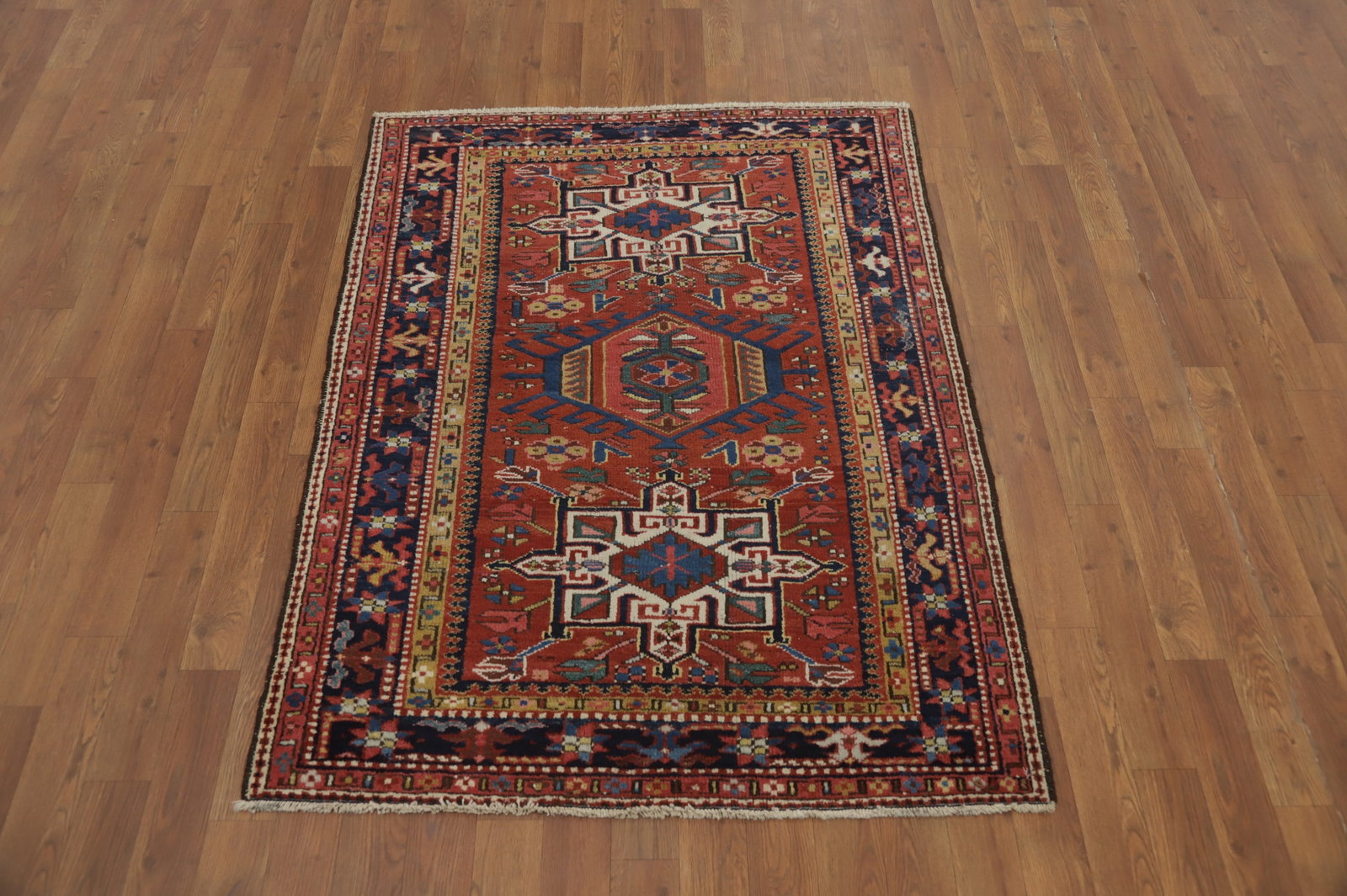 Antique Vegetable Dye Gharajeh Persian Rug 3x4 - 2
