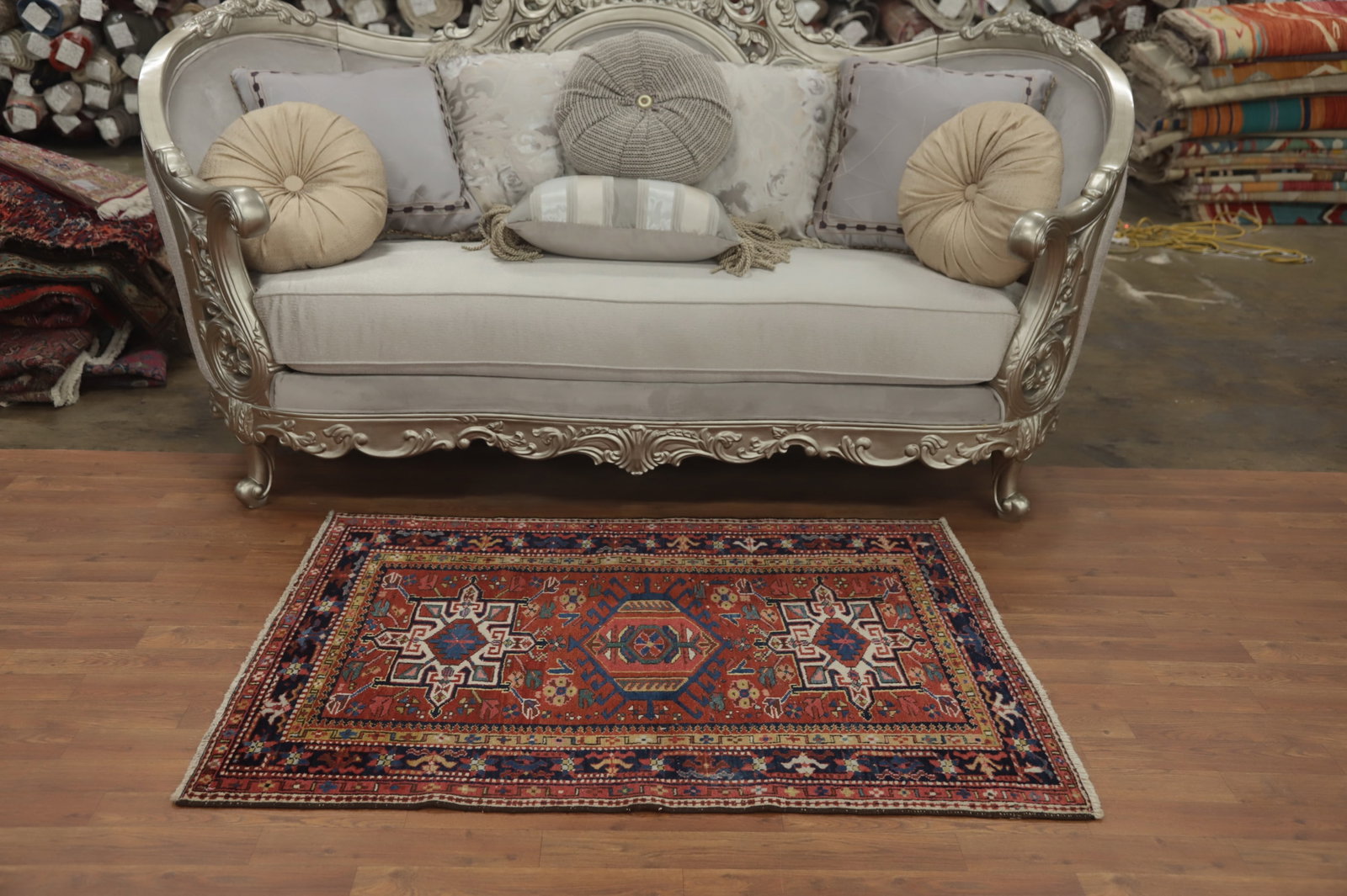 Antique Vegetable Dye Gharajeh Persian Rug 3x4 - 3