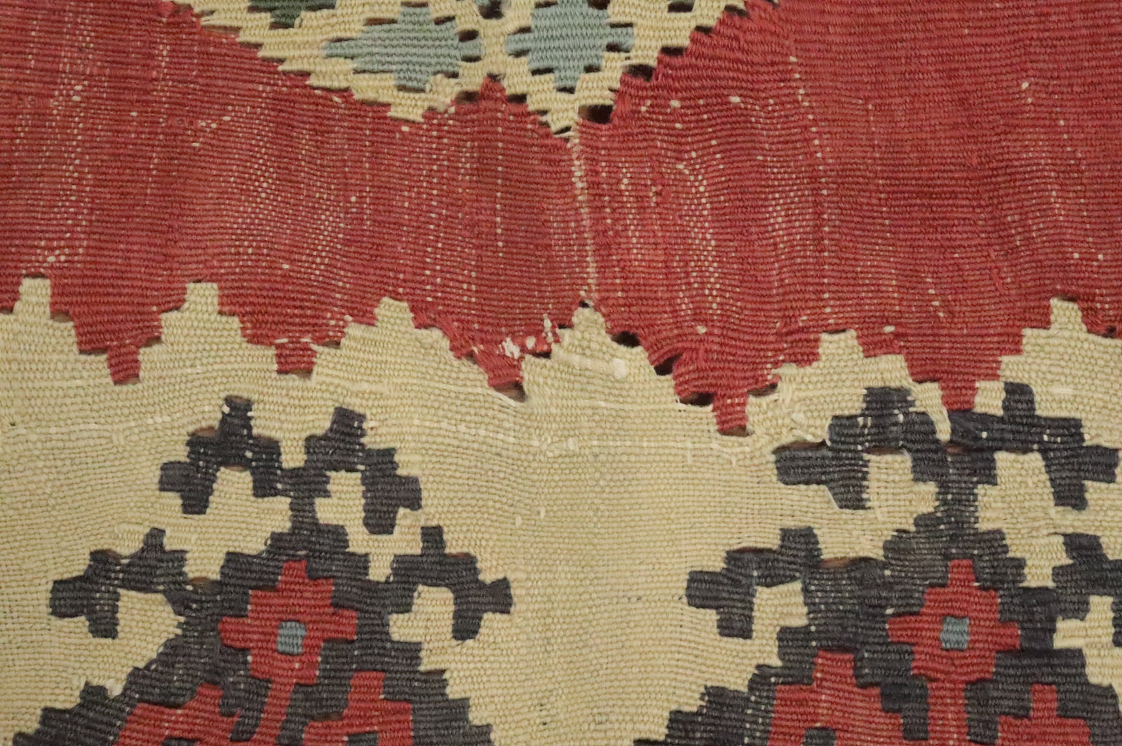 Antique Vegetable Dye Kilim Qashqai Persian Runner Rug 3x19 - 12