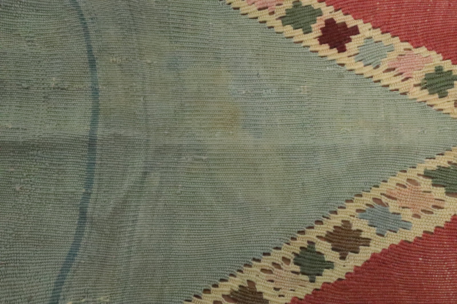 Antique Vegetable Dye Kilim Qashqai Persian Runner Rug 3x19 - 14