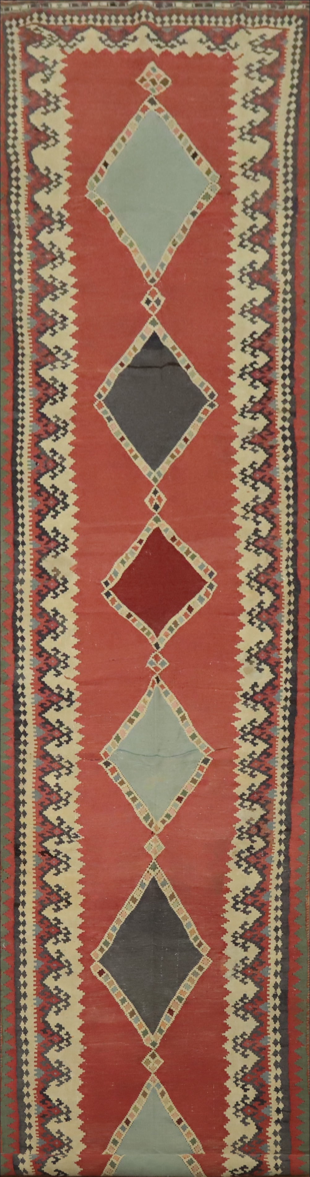 Antique Vegetable Dye Kilim Qashqai Persian Runner Rug 3x19: Title: Antique Vegetable Dye Kilim Qashqai Persian Runner Rug 3x19 Description:A Beautiful Genuine Iran ( Persia ) Kilim (Qashqai) rug is Hand Woven by skillful weavers in Iran ( Persia )