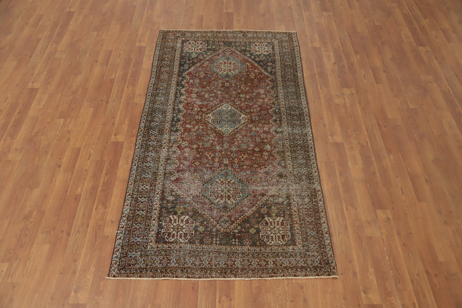 Antique Vegetable Dye Abadeh Nafar Persian Rug 4x7 - 4