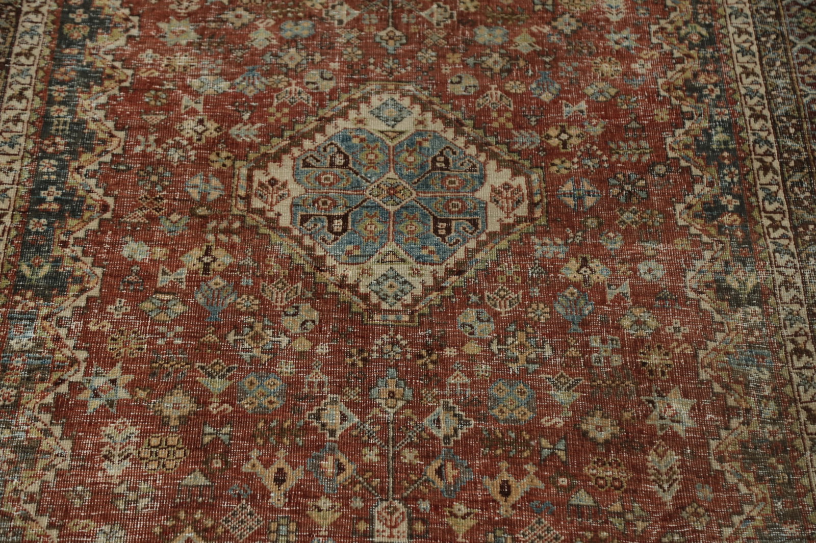 Antique Vegetable Dye Abadeh Nafar Persian Rug 4x7 - 7