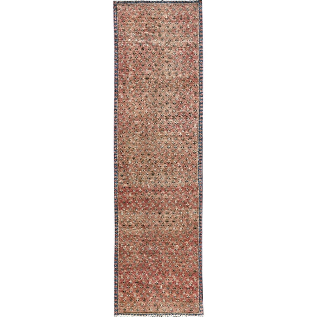 Blush Red Vintage Persian Tabriz Hand Knotted Wool Runner Oriental Rug (1 of 7)