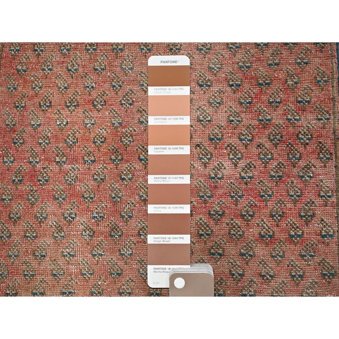 Blush Red Vintage Persian Tabriz Hand Knotted Wool Runner Oriental Rug - 4