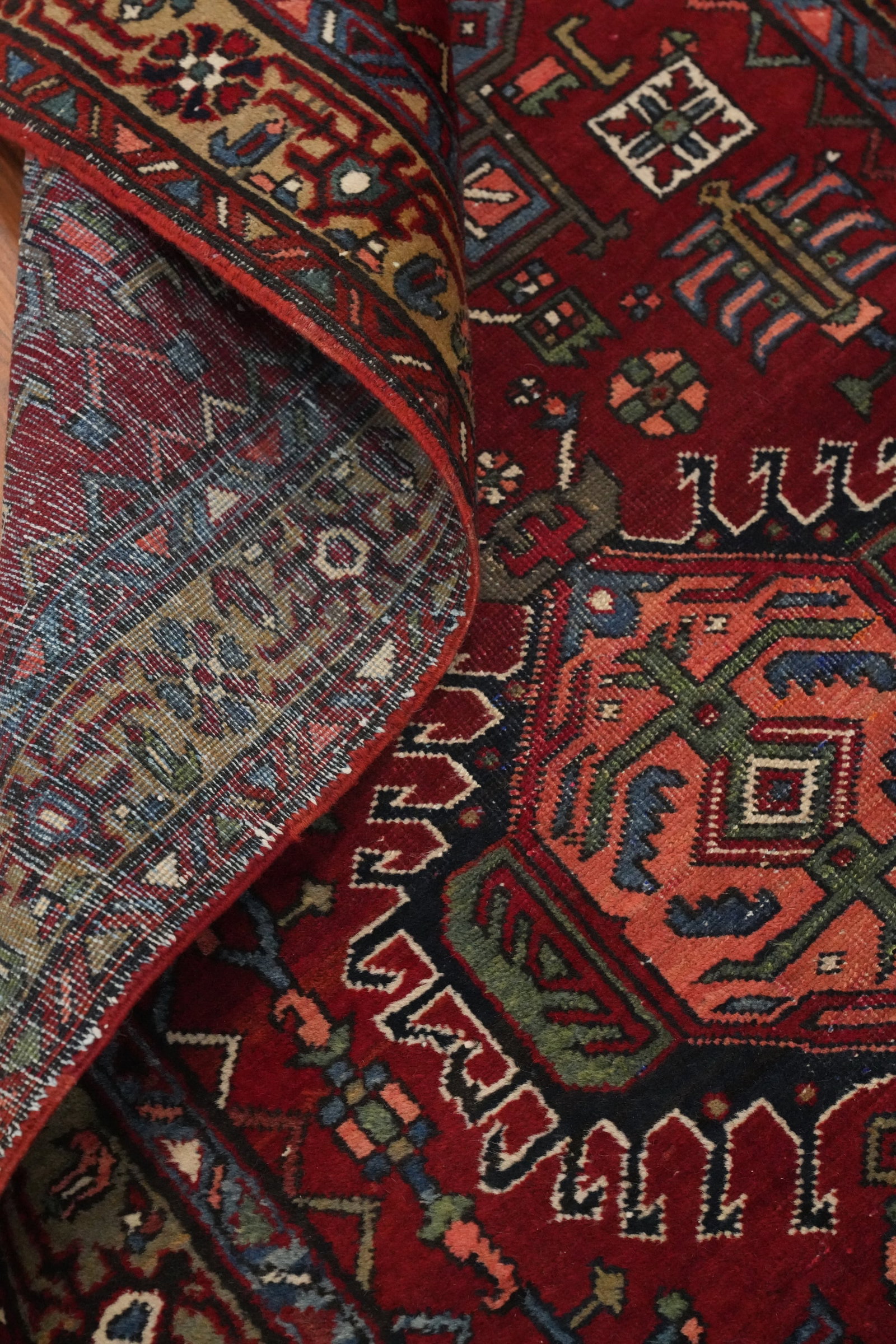 Antique Heriz Serapi Persian Runner Rug 3x11 - 16