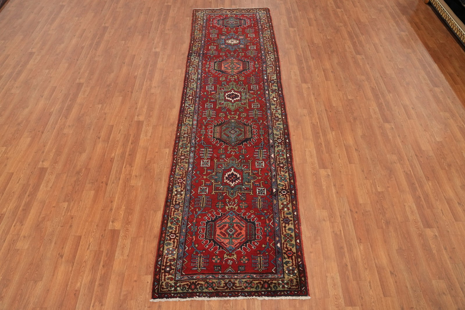 Antique Heriz Serapi Persian Runner Rug 3x11 - 2