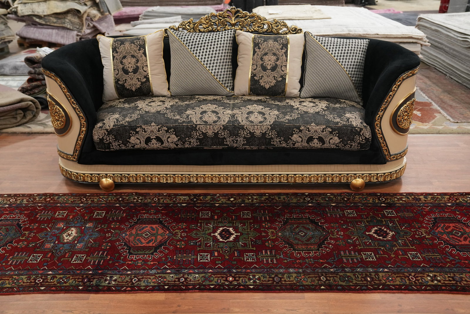 Antique Heriz Serapi Persian Runner Rug 3x11 - 3