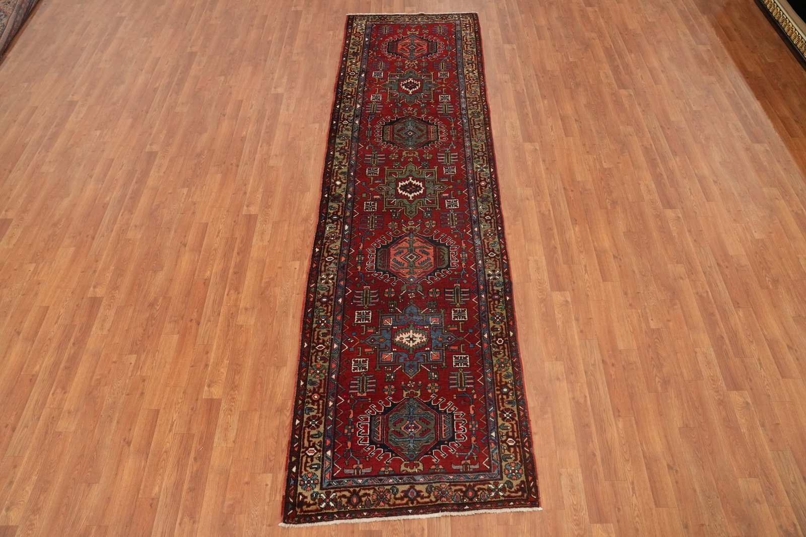 Antique Heriz Serapi Persian Runner Rug 3x11 - 4