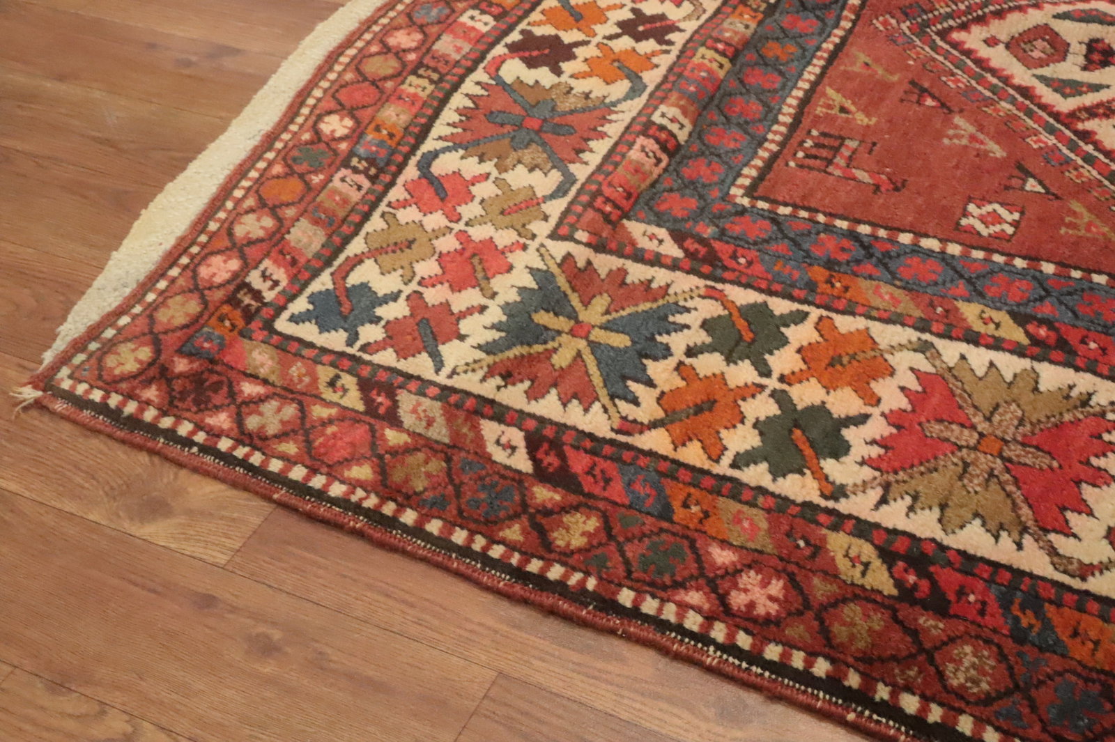 Antique Vegetable Dye Heriz Serapi Persian Runner Rug 4x10 - 16