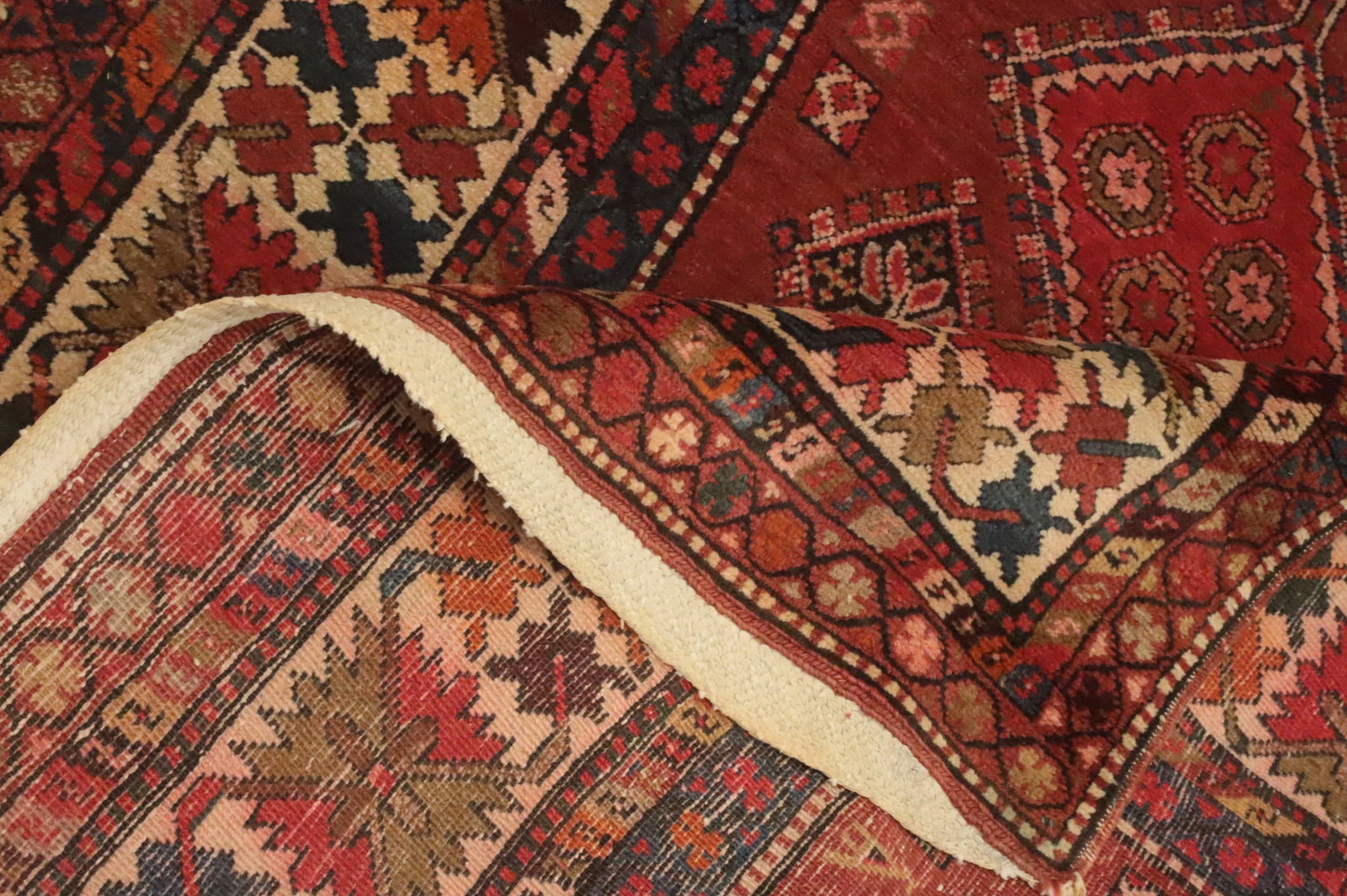 Antique Vegetable Dye Heriz Serapi Persian Runner Rug 4x10 - 17