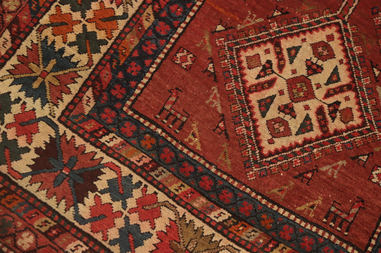 Antique Vegetable Dye Heriz Serapi Persian Runner Rug 4x10 - 7
