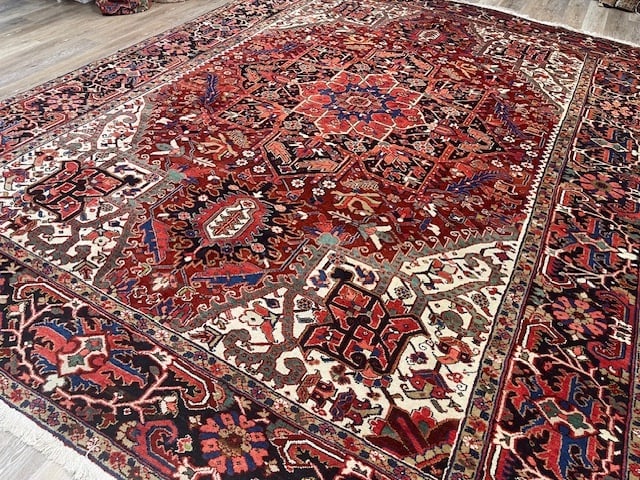 Antique Persian Heriz rug-5179 - 6