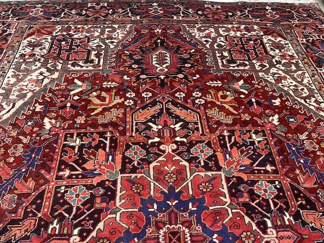 Antique Persian Heriz rug-5179 - 8