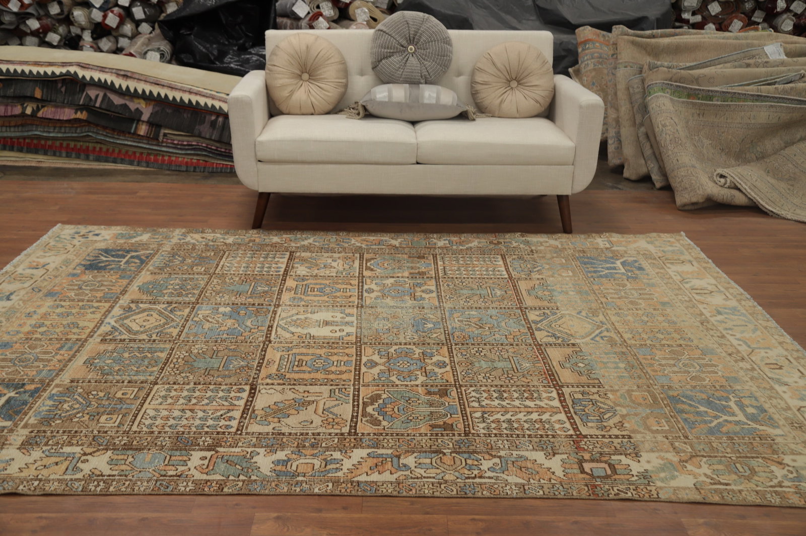 Antique Vegetable Dye Bakhtiari Persian Area Rug 7x9 - 3