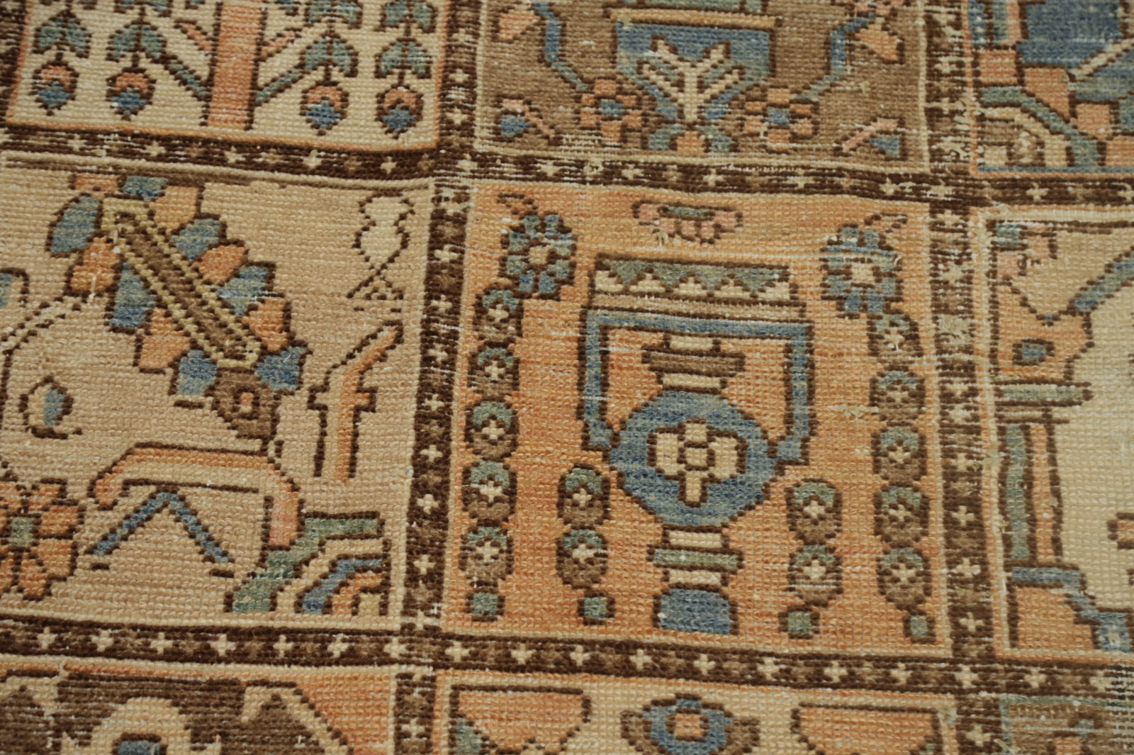 Antique Vegetable Dye Bakhtiari Persian Area Rug 7x9 - 9