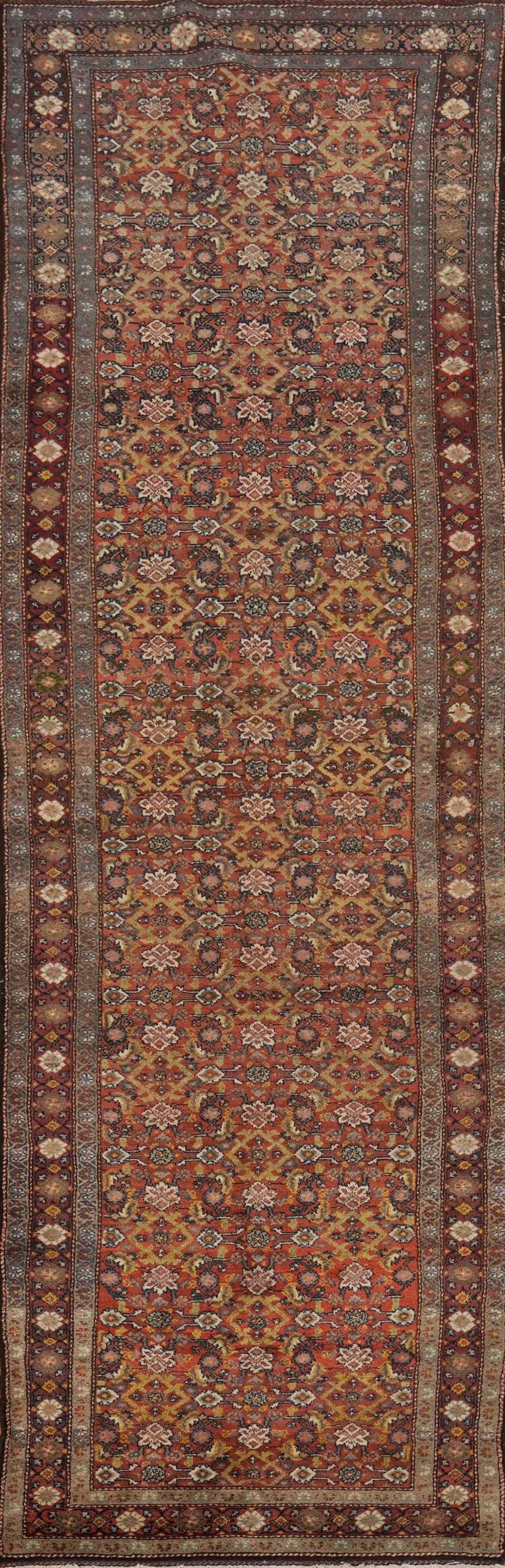 Antique Heriz Bakhshayesh Persian Runner Rug 4x15: Title: Antique Heriz Bakhshayesh Persian Runner Rug 4x15 Description:A Beautiful Genuine Iran ( Persia ) Heriz (Bakhshayesh) rug is Hand Knotted by skillful weavers in Iran ( Persia ) wit