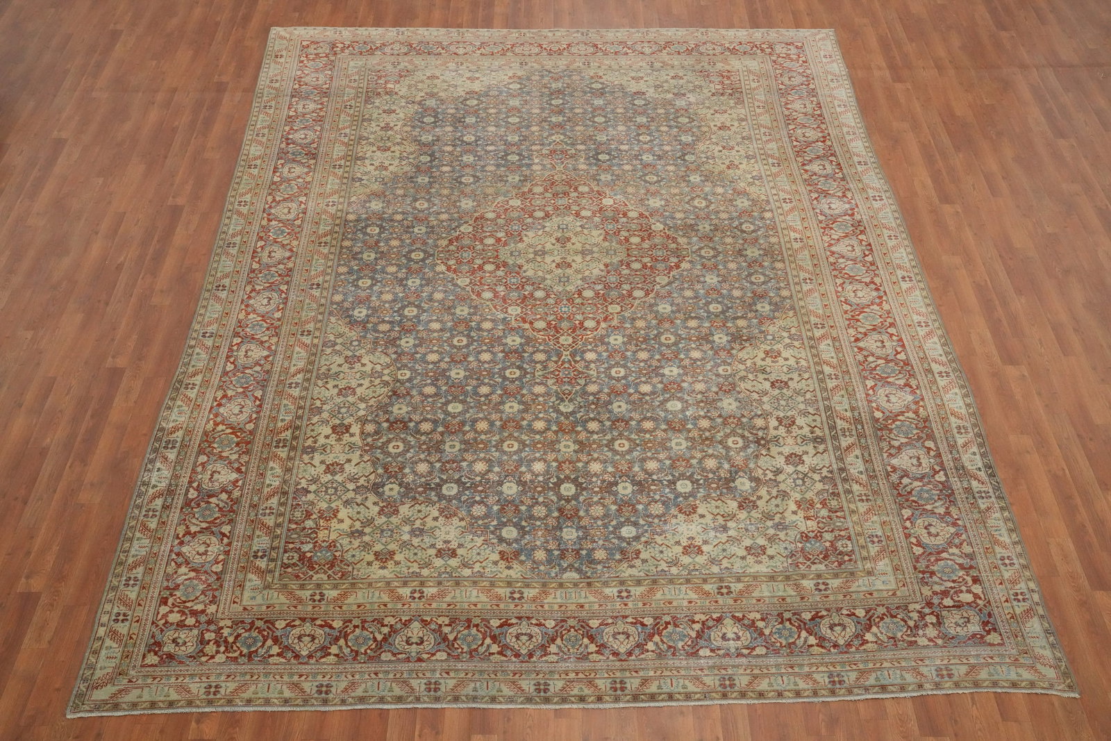 Antique Vegetable Dye Tabriz Persian Area Rug 10x13 - 2