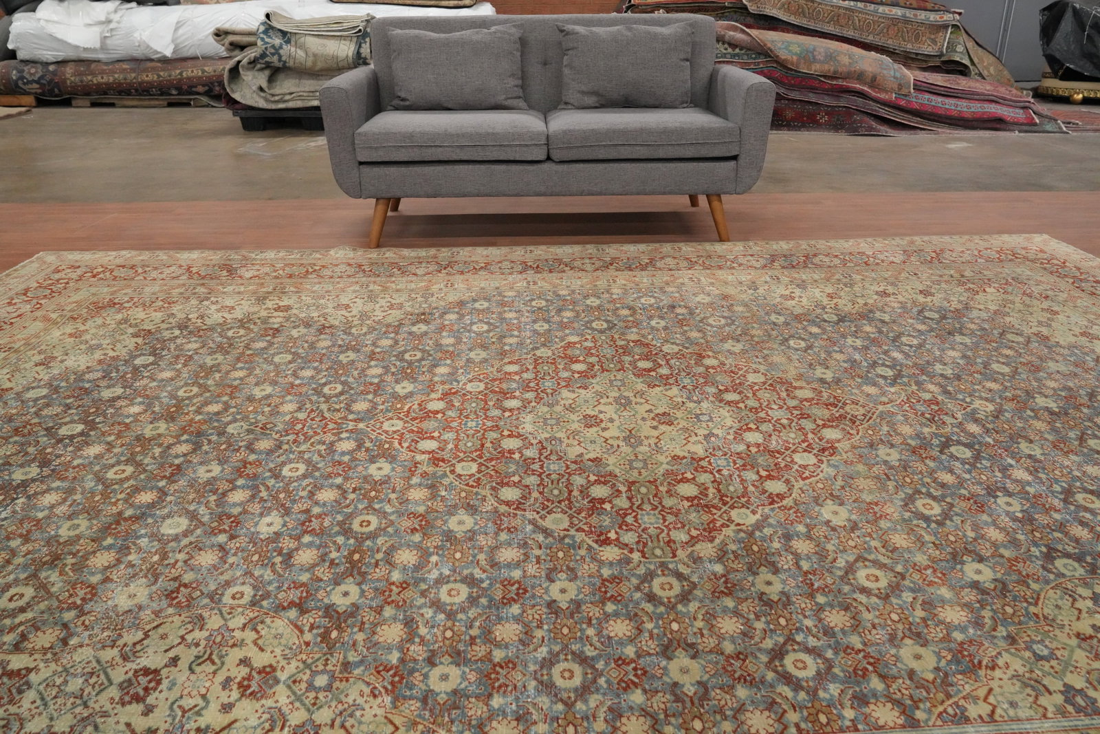 Antique Vegetable Dye Tabriz Persian Area Rug 10x13 - 3