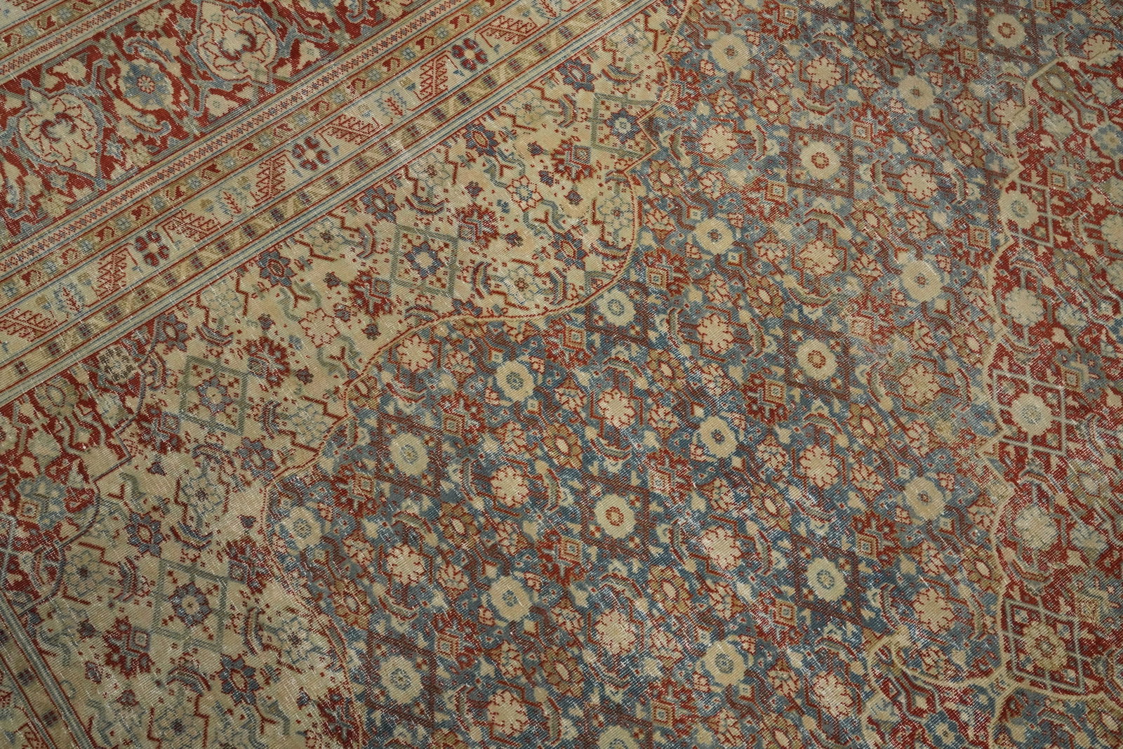 Antique Vegetable Dye Tabriz Persian Area Rug 10x13 - 7