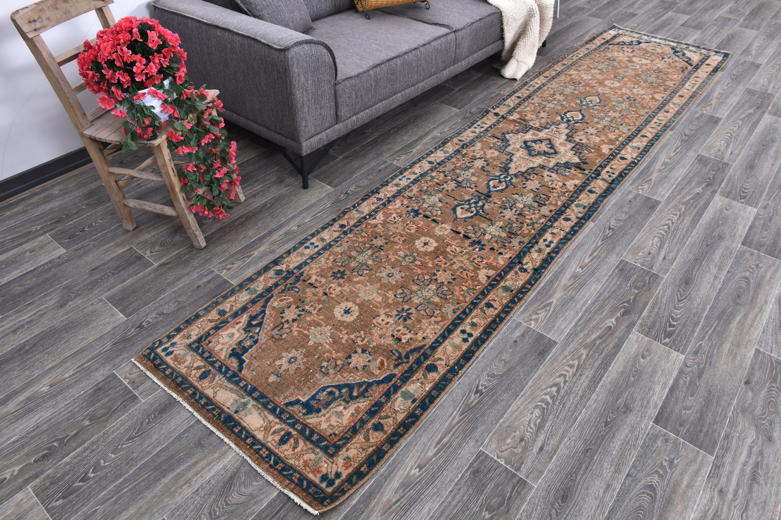 2'10'' x 12'10'' Unique Handmade Vintage Rug - 242401 - 2