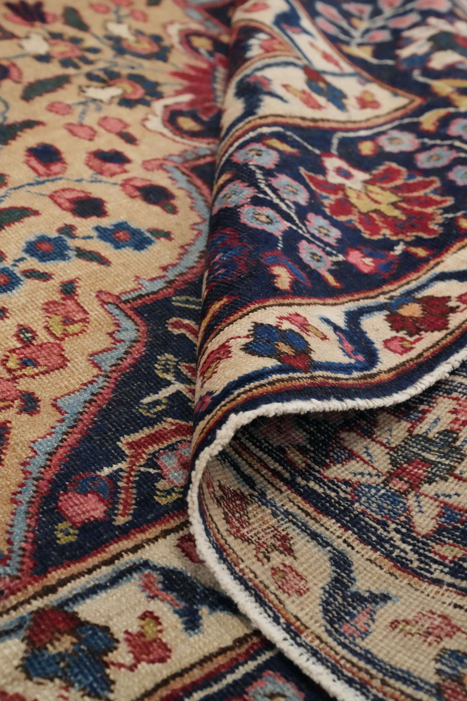 Antique Vegetable Dye Mashad Persian Area Rug 9x12 - 12