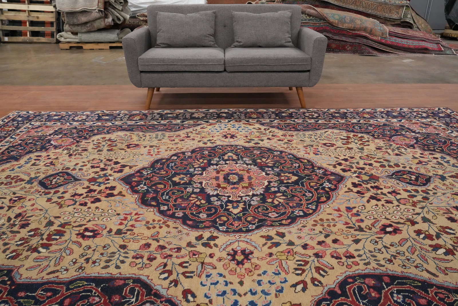 Antique Vegetable Dye Mashad Persian Area Rug 9x12 - 3