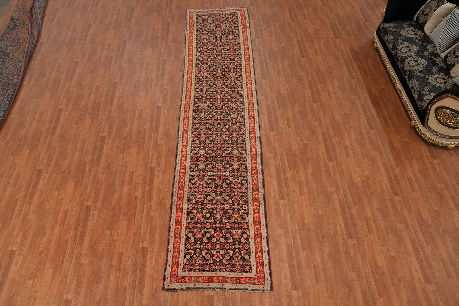 Antique Karabagh Vegetable Dye Runner Rug 4x16 - 2