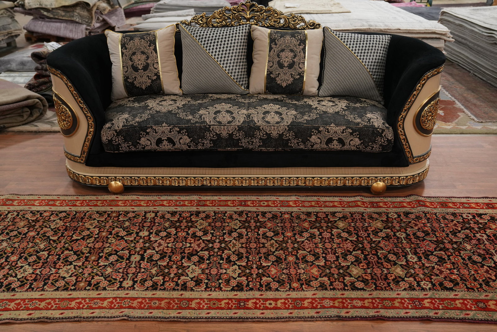 Antique Karabagh Vegetable Dye Runner Rug 4x16 - 3
