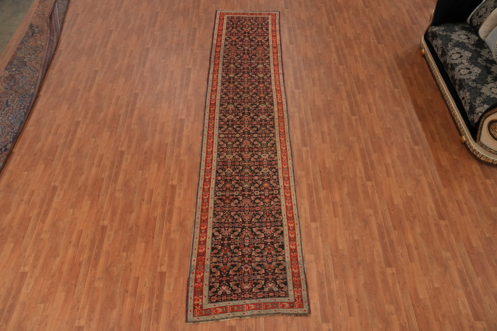 Antique Karabagh Vegetable Dye Runner Rug 4x16 - 4