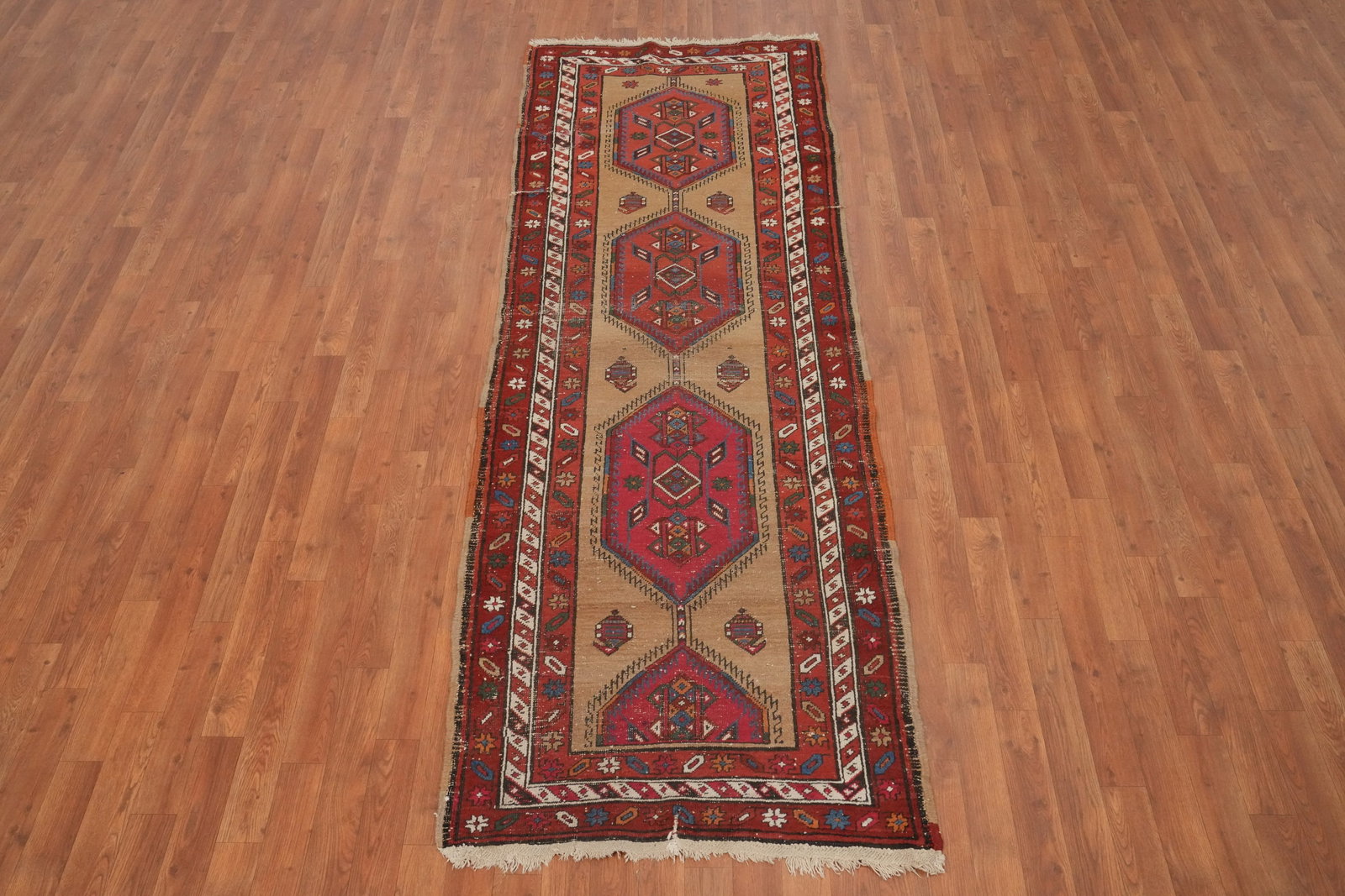 Antique Vegetable Dye Sarab Persian Runner Rug 3x9 - 2