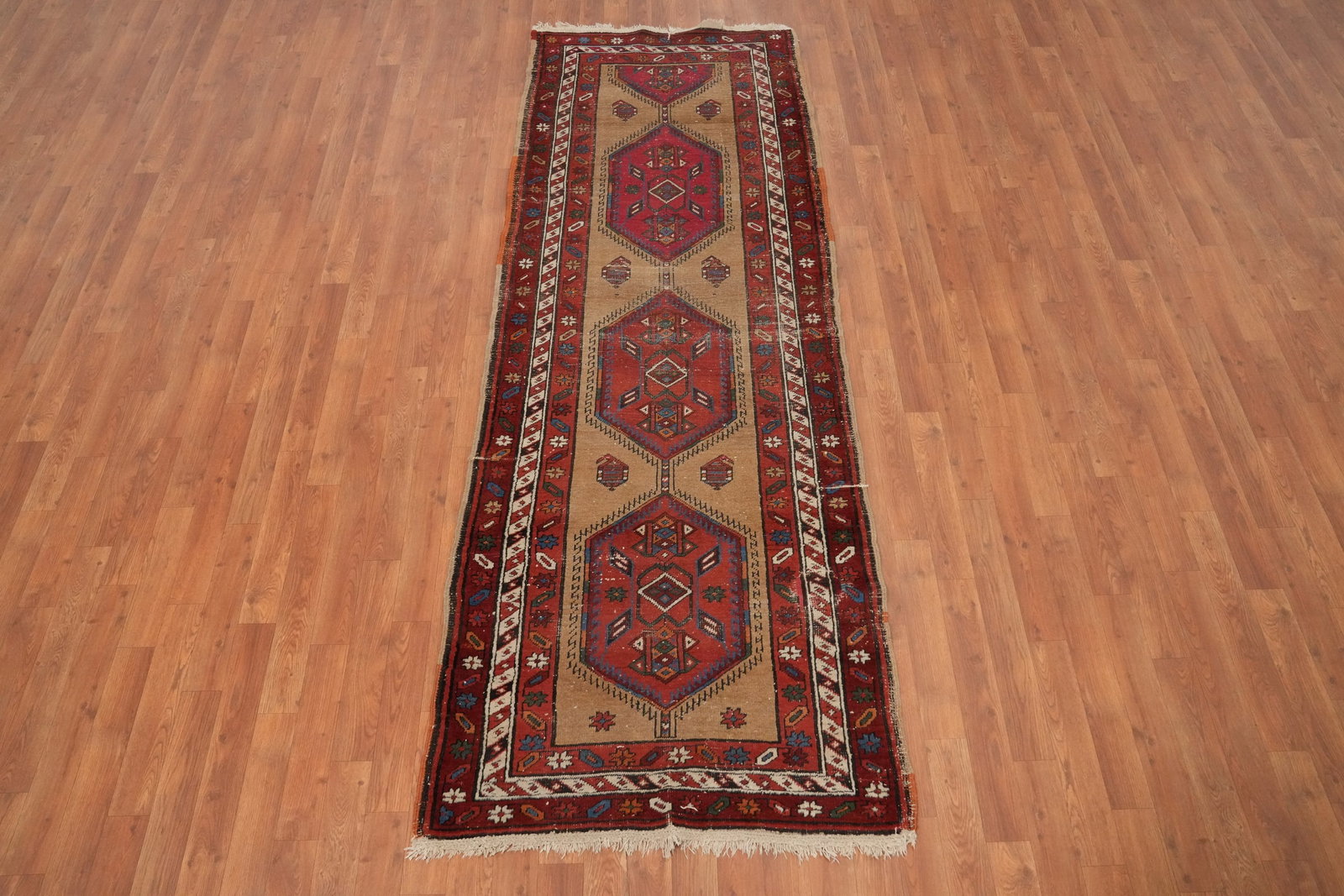 Antique Vegetable Dye Sarab Persian Runner Rug 3x9 - 4
